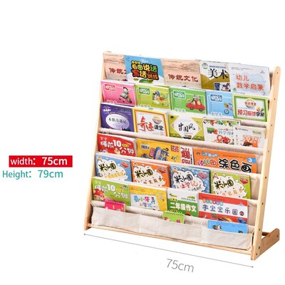 Children's Bookshelf Cartoon Solid Wood Floor Bookcase S