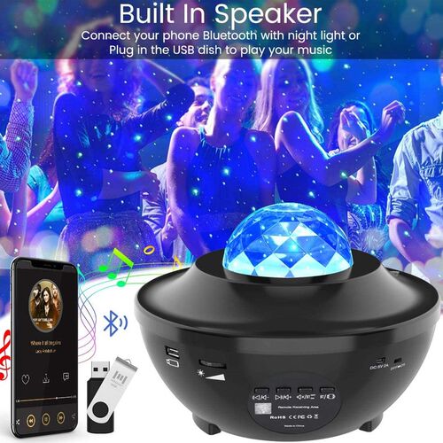 Colorful Starry Sky Projector Night Light Ocean Wave Star Pr