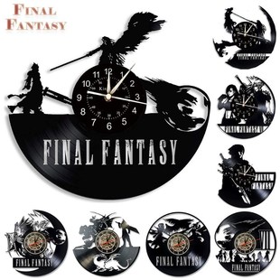 Final Fantasy Clock Vinyl Record Wall Clock LED Wall Clock
