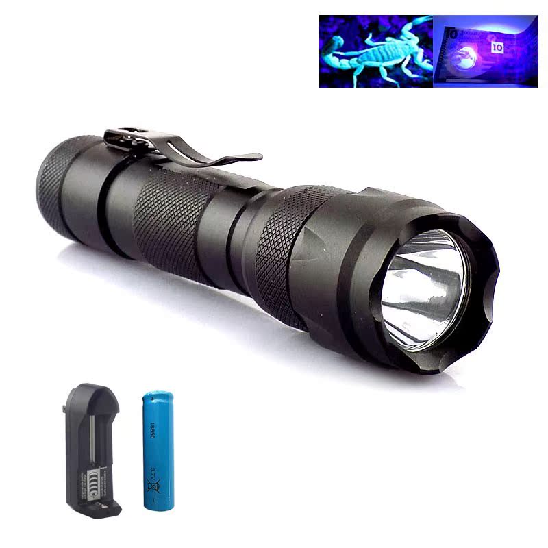 Portable Ultra Violet 395nm uv Flashlight purple linternas f