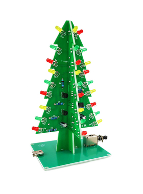 Three-Dimensional 3D Christmas Tree LED DIY Kit Red/Green/Ye
