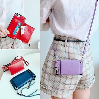 Wallet phone case with strap for Samsung Galaxy S9 S10E S20