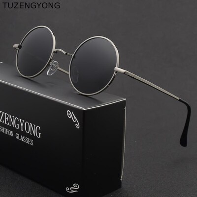 Classic Steampunk Round Sunglasses Men Women Anti UV Polari