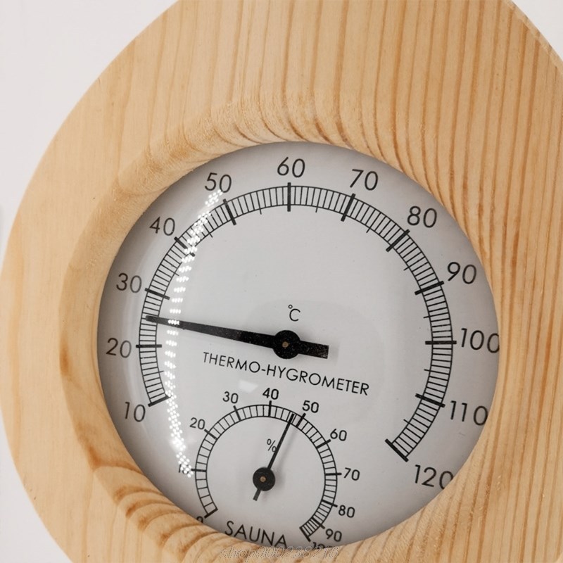 Sauna Room Accessories Wooden Temperature and Humidity Meter