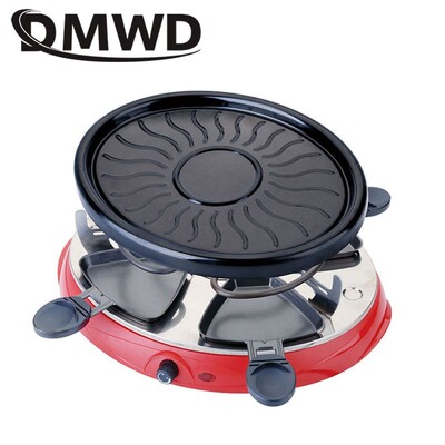 DMWD Household Electric Raclette Grill Smokeless Griddle Non