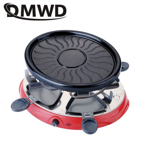 DMWD Household Electric Raclette Grill Smokeless Griddle Non