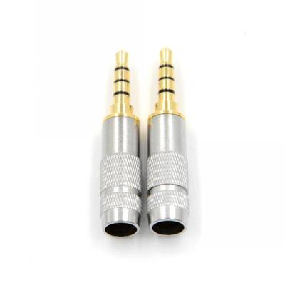 1pc 4 Pole 3.5mm Stereo Headphone Male Plug Jack Audio Solde
