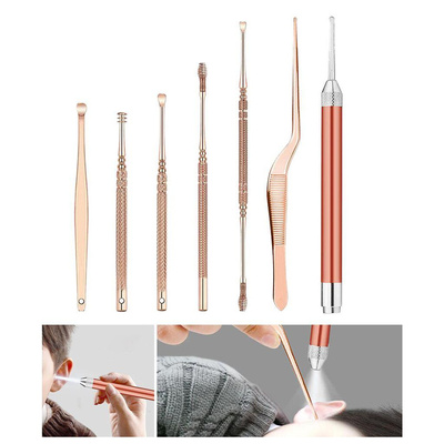 .7x Stainless Steel LED Ear Pick Curette Earpick Scoop Clean