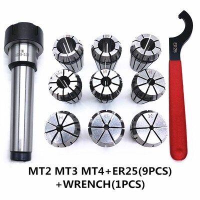 ER25 Spring Clamps 9PCS MT2 ER25 M12 1PCS ER25 Wrench 1PCS C