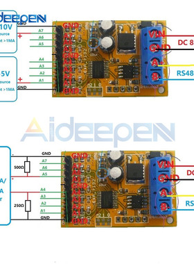 R4AVA07 7CH 5V 10V Analog Voltage Acquisition Sampler RS485