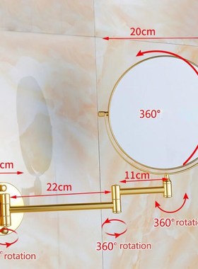 360 degree rotation Double Side Bathroom Folding Shave Makeu