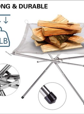 Portable Fire Pit Stand Camping Firewood Bonfire Stove Stain