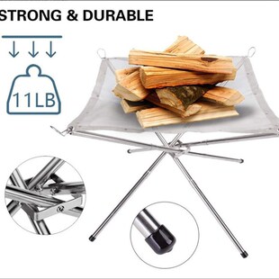 Portable Fire Pit Stand Camping Firewood Bonfire Stove Stain