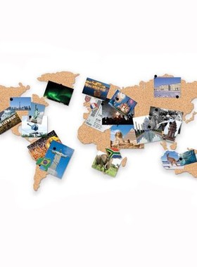 Cork Wood Phellem Wall World Map Office School Home Decorati