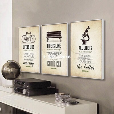 Inspiring Life Quotes Kids Canvas Paintings Vintage Wall Art