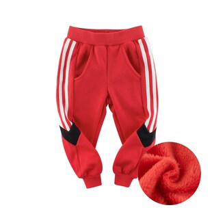 Boys Girls Winter Warm Pants Children Fleece-lined Sweatpant