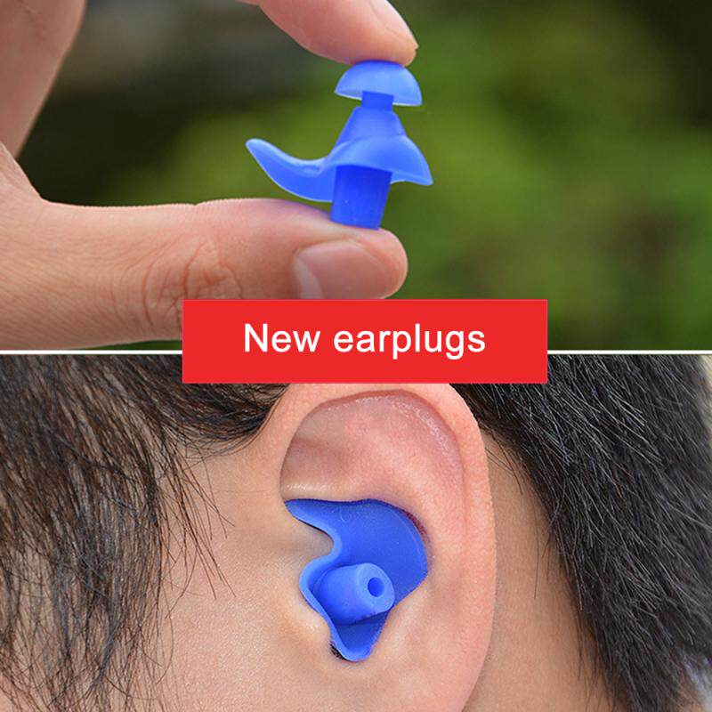 1 pair silicone swimming earplugs waterproof soft ear plugs