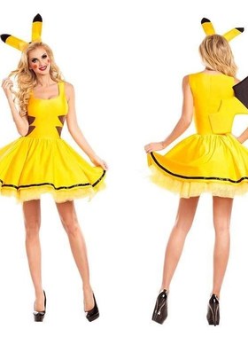 Women Cosplay Pokemon Pikachu Costumes Halloween Costum