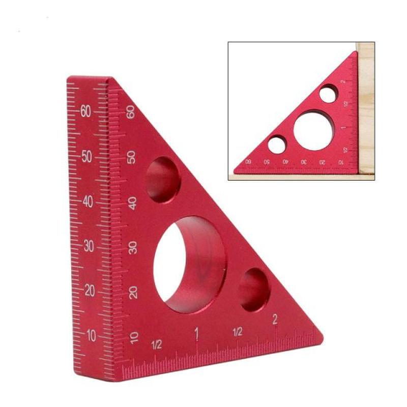 1PC 45 Degree Aluminum Alloy Angle Ruler Inch Metric Triangl