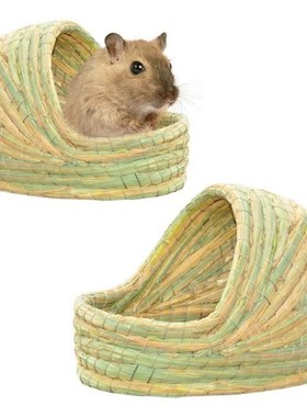 2021 Pet Nest Woven Natural Straw Hamster Rabbit Guinea Pigs