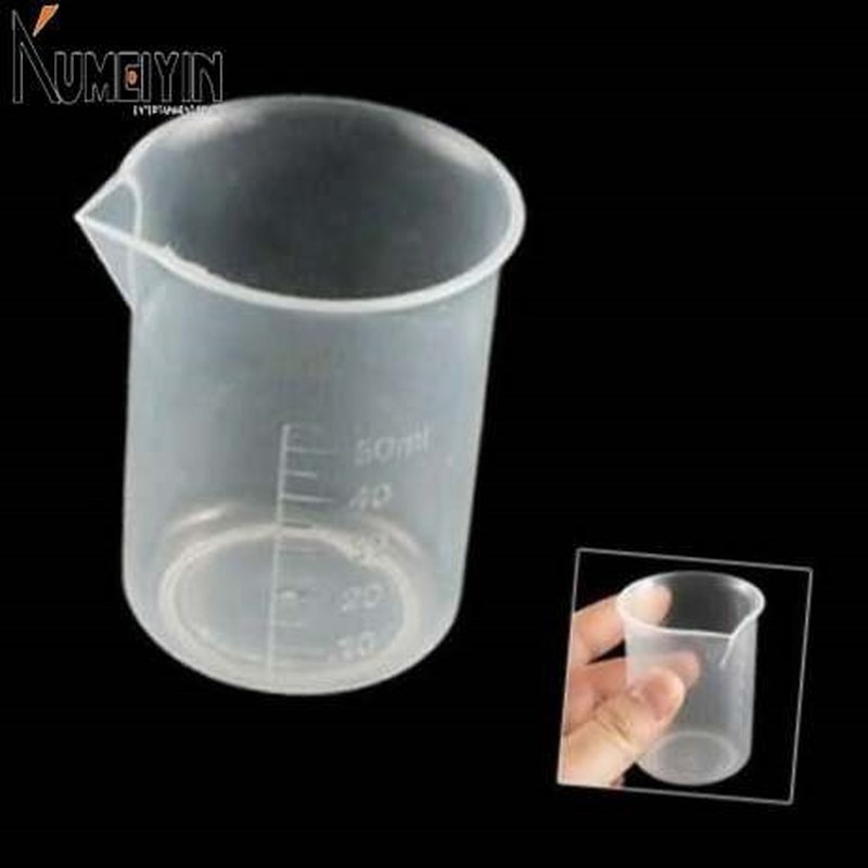 szs wholesale clear white plastic 50ml measuring cup beaker