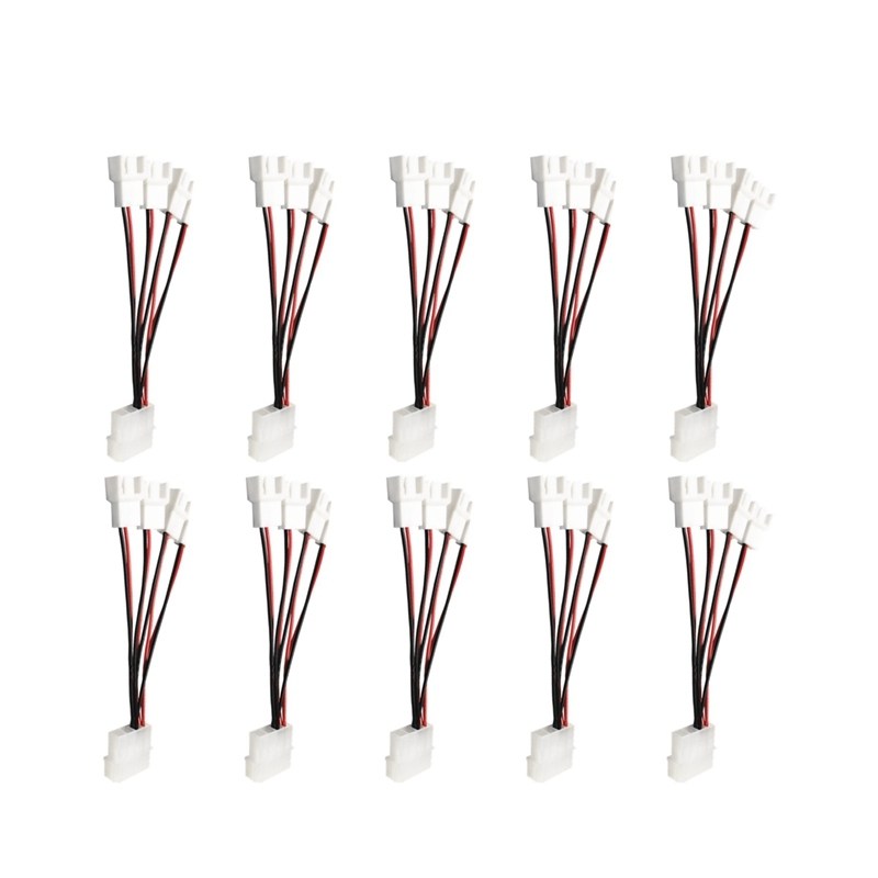 10 pieces of chassis fan hub hub, large 4pin to small 4pin f