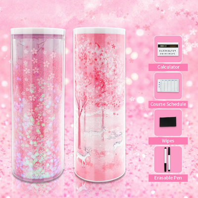 Large Capacity Pen Holder Pencil Case Set Portable Quicksand