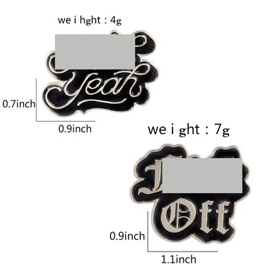 Punk Black Dark Enamel Pins Yeah OFF Brooches Cap Backpack
