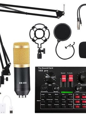 Podcast Equipment MIC BM 800 Microfone with V8 Pro Sound Car