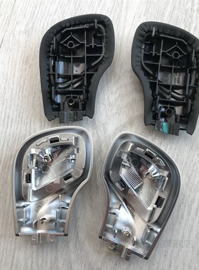 1PCS Chrome Matt With Leather Shift Knob Gear Side Cover DSG