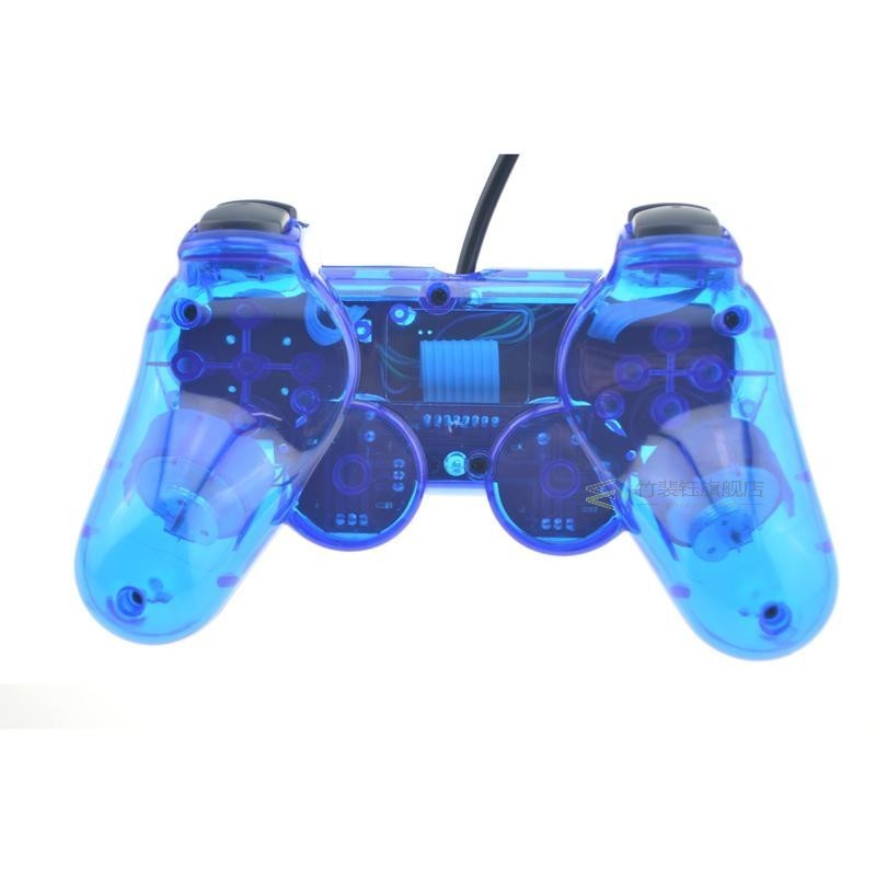 Transparent Color Wired Controller  Sony PS2 pad Double Vibr