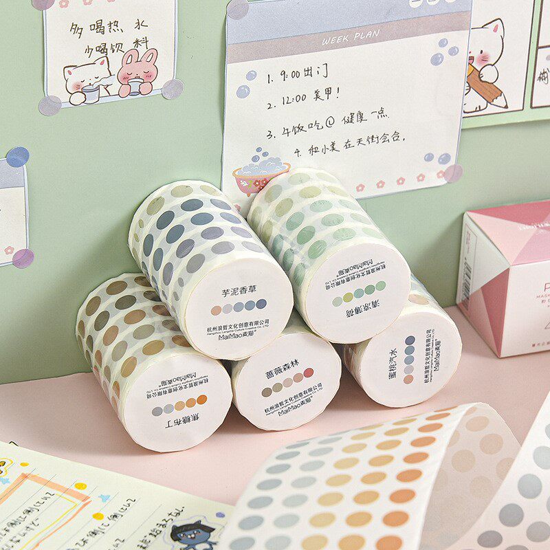 Colorful Morandi Dots Washi Tape 3 M Notes Card Sealing Stic