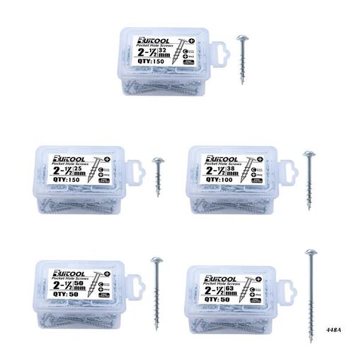 Durable Pocket-Hole Screw Kit Cross Half-thread Self-tapping