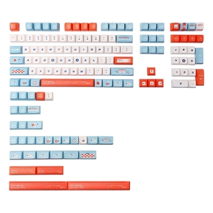 140 Keys/set KDA Profile Gulf Racing Keycap PBT Dye Sublimat