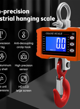 Digital Hanging Scale 1000kg/ 2204lbs Portable Heavy Duty Cr
