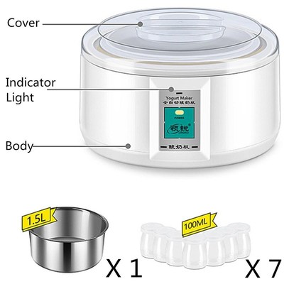 1.5L Automatic Yogurt Maker with 7 Jars DIY Tool Electric Yo