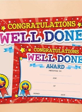 50PCS Student Prizes English Training Award certificate pape