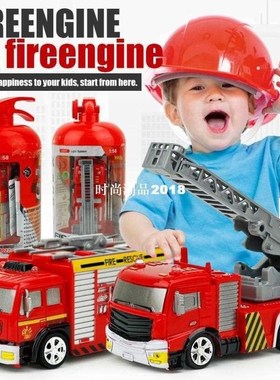 Remote Control Car RC Rescue Fire Engine Truck Red Toy For K