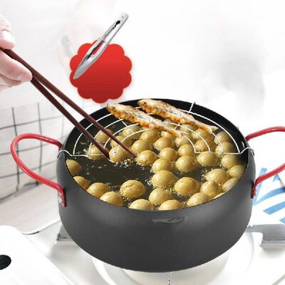 22CM Japanese Style Deep Frying Pot Kitchen Tempura Fryer