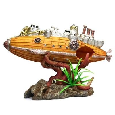 Fish Tank Aquarium Accessories Ornaments Resin Shipwreck