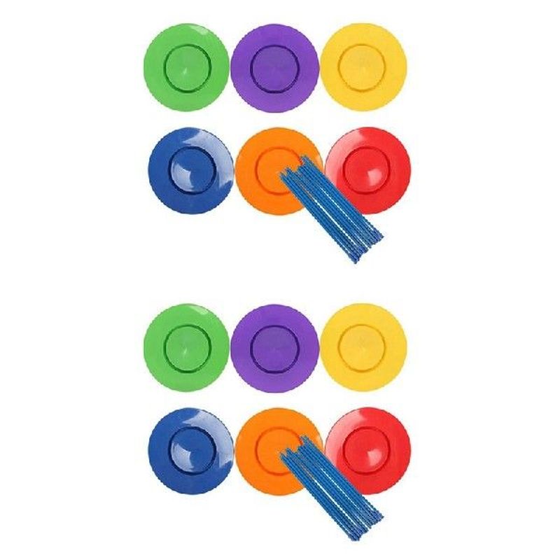 12 Sets Plastic Spinning Plate Juggling Props