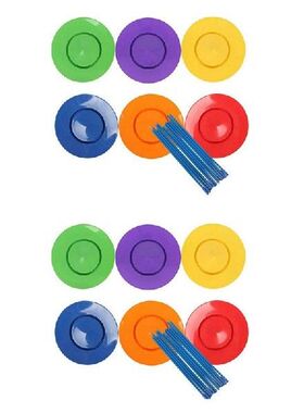 12 Sets Plastic Spinning Plate Juggling Props