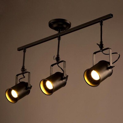 Nordic Retro Loft Track Light RH American Industrial LED Bla