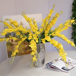 1PC Artificial Orchid Flowers Branch Silk cattleya Flower Bu