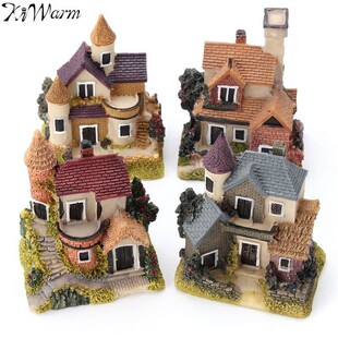 *1Pcs Mini Resin House Miniature House Fairy Garden Micro La