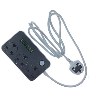 High Quality UK Plug 3.4A 6 USB Electrical Socket Extension