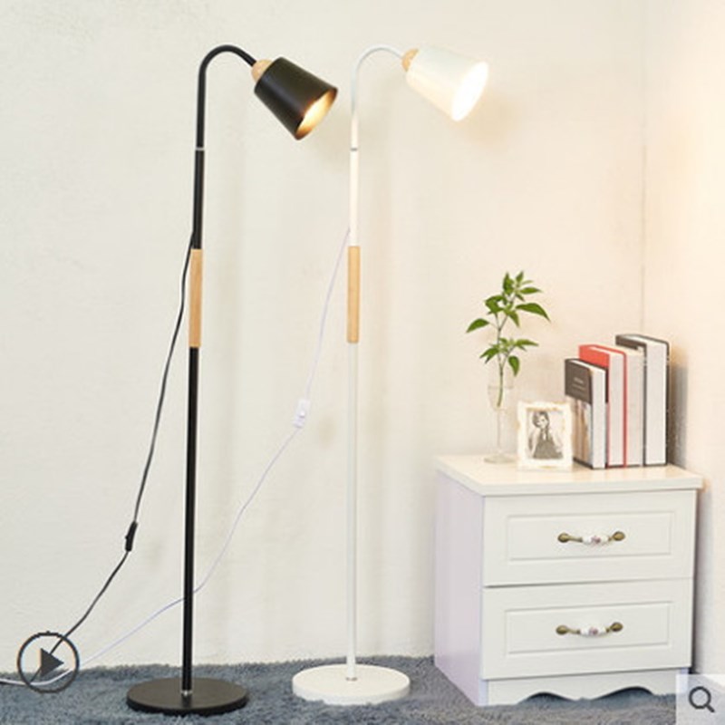 Nordic Wooden Floor lamp simple E27 LED Wrought Iron persona