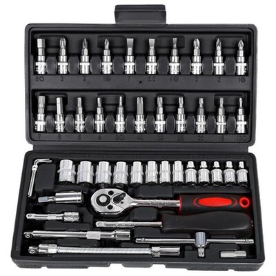 Socket Garage Wrench Spanner Key Ratchet Wrenchs 46pcs Combi