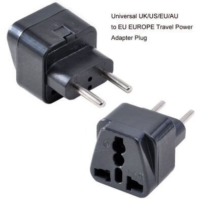 Mayitr 1pc 2 Pins Universal UK/US/EU/AU to EU Power Plug Pro