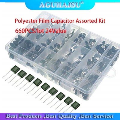 660PCS/lot 24Value Capacitor kit 100V 2A221J to 2A474J Polye